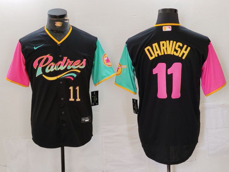 Men San Diego Padres #11 Darvish Black City Edition 2024 Nike MLB Jersey style 13